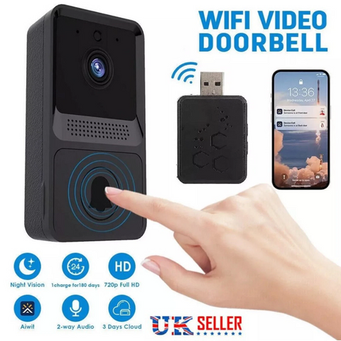 Gopeta, TUYA Smart WiFi Video Door Bell - Black