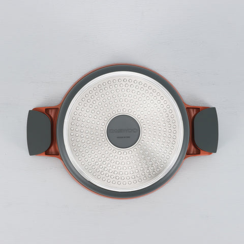 دايو طقم قدور جرانيت من سلسلة دايو H مكون من 9 قطع: قدر بأحجام 28، 24، 20 سم، ومقلاة بحجم 26 سم، بالإضافة إلى قطعتين من أدوات الطبخ