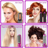 5 In 1 Hair Rotating Hair Dryer Hair Straightener Comb Curling Brush 5 interchangeable barrels