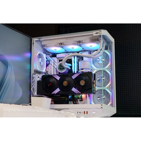 DarkFlash DY470 ATX Mid Tower Gaming Case - White (4 ARGB Fans Included)