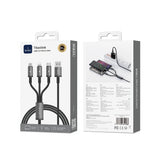 WiWU Titanlink 66W 3-in-1 Charging Cable 1.2m – USB-A to Type-C, Micro & Lightning