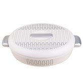 White Oval Server Arches Hot Pot - 2.8L - Silver Handles