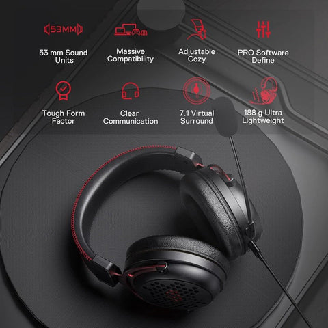 Redragon H386, Diomedes Wired Gaming Headset - Black