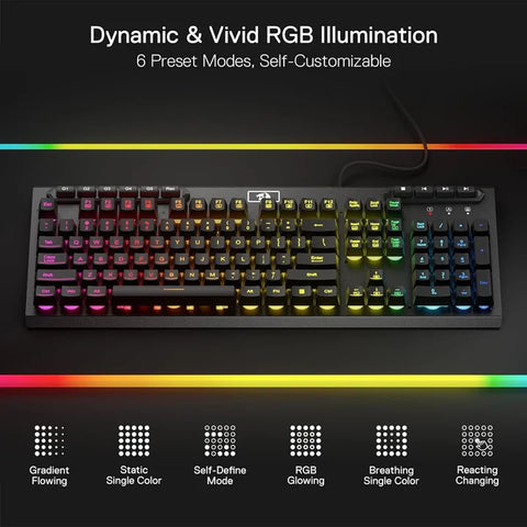 Redragon, ADITYA K513 Membrane Gaming Keyboard - Black