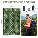 Double Inflatable Camping Air Mattress with Built-In Foot Pump & Dual Pillows – 200 × 120 cm