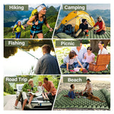 Double Inflatable Camping Air Mattress with Built-In Foot Pump & Dual Pillows – 200 × 120 cm