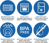 Westinghouse, 6-Piece Glass Food Storage Container Set - Airtight Lids - 320ml to 1520ml