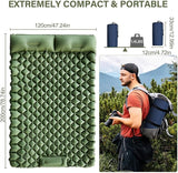 Double Inflatable Camping Air Mattress with Built-In Foot Pump & Dual Pillows – 200 × 120 cm