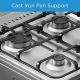 Midea Gas Cooker 50x55, 4 Burners, Silver