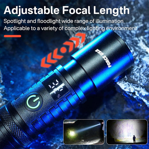 BSON Force USA Telescopic Flashlight - 2000 Lumens, Adjustable Focus Beam