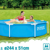 INTEX 28205 Swimming Pool Metal Frame, 244 X 51 Cm, Blue