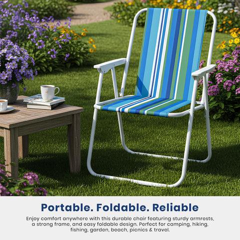 Folding Beach Chair with Arm Rest - K2660