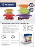 Westinghouse, Glass Storage Set, Multicolor Lids, Set of 5