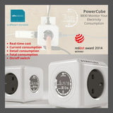 PowerCube Original Monitor UK – 4-Socket Wall Power Cube with Energy Monitoring