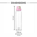 Borosil Borosilicate Glass Water Bottle with Leakproof Airtight Lid, Fridge Safe Wide Mouth Clear Bottle