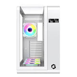 GAMEON Infinity Midnight Series ARGB Mid Tower Gaming Case - White (4 ARGB Fans Included)