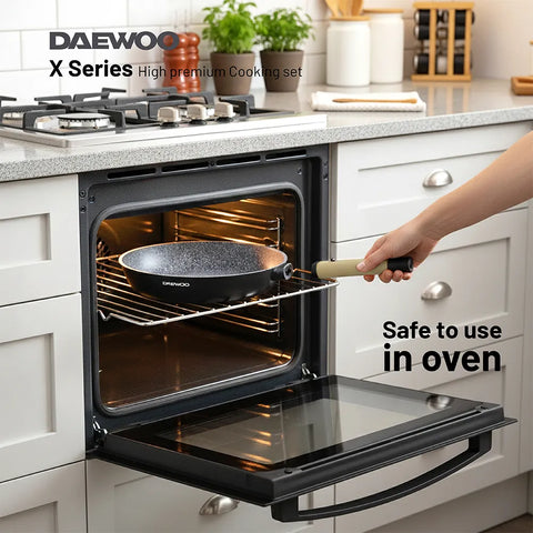 Daewoo Granite Frying Pan 28 cm - Black & Brown