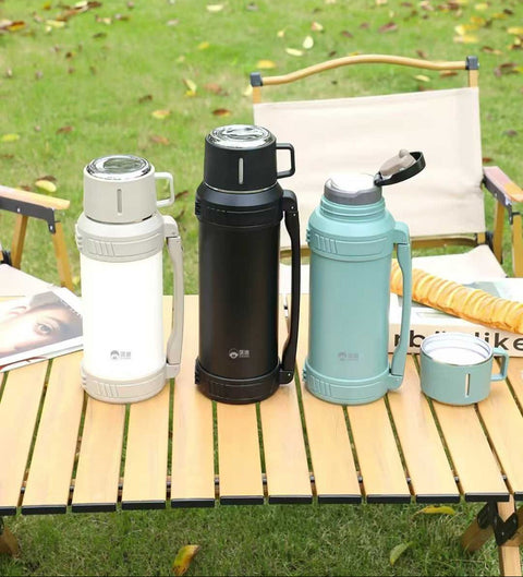 D.Kadi KD9110 Vacuum Bottle 2000ML with Carry Strap - White
