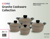 Core Granite Cookware Collection 8 Pcs Set 32+28+24+20cm