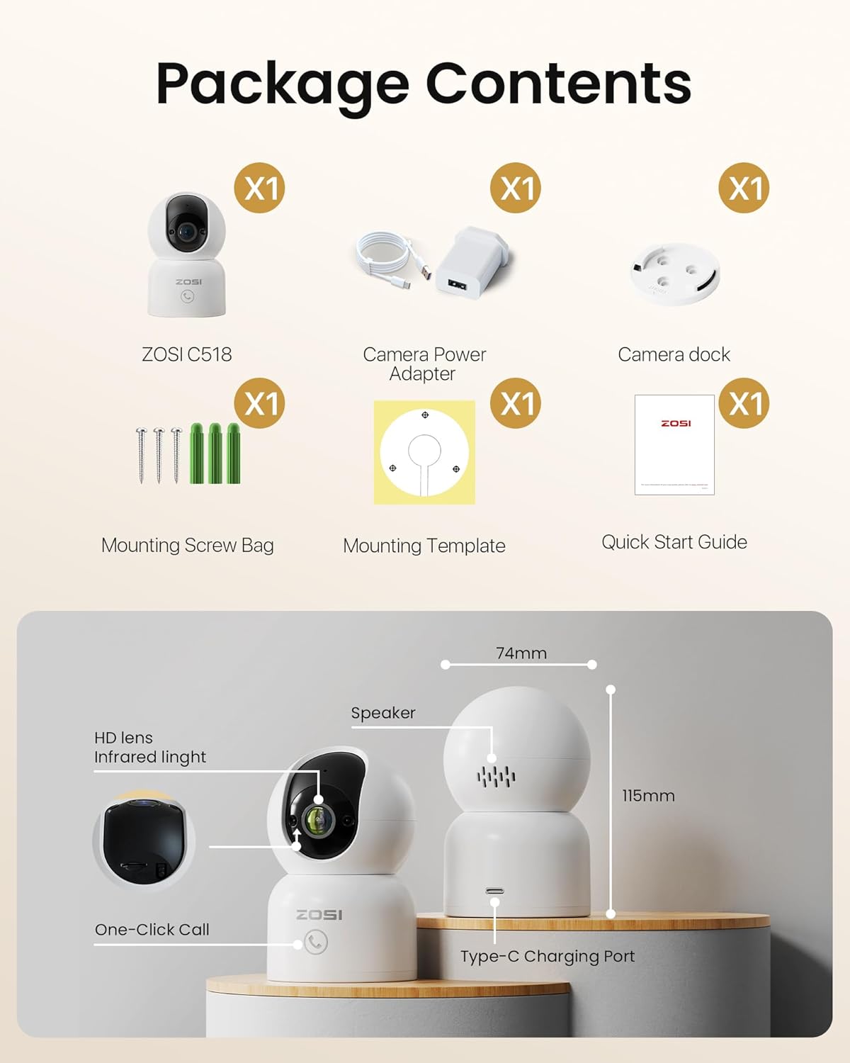 ZOSI 3.0MP INDOOR CAMERA ZOSI 3.0MP INDOOR CAMERA