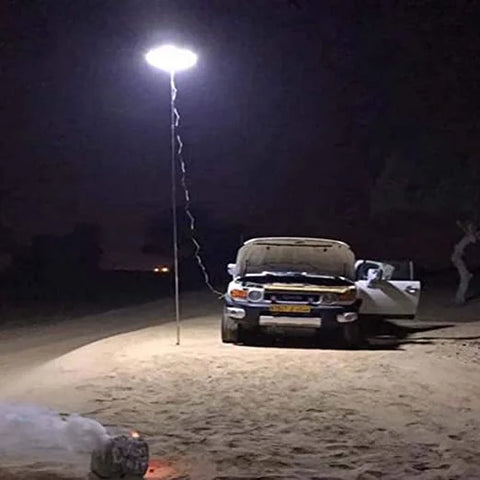KKF 46W Telescopic LED Camping Light, 3.5m Adjustable Pole, 4500 Lumens, Remote Control & 8 Lighting Modes, 12V Car Battery Compatible for Outdoor Work, Camping & Emergency Lighting