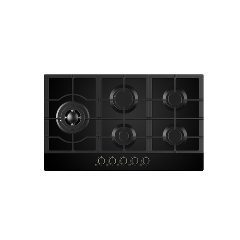 Midea Built-in Gas Hob, 90cm, 5 Gas Burners, Black