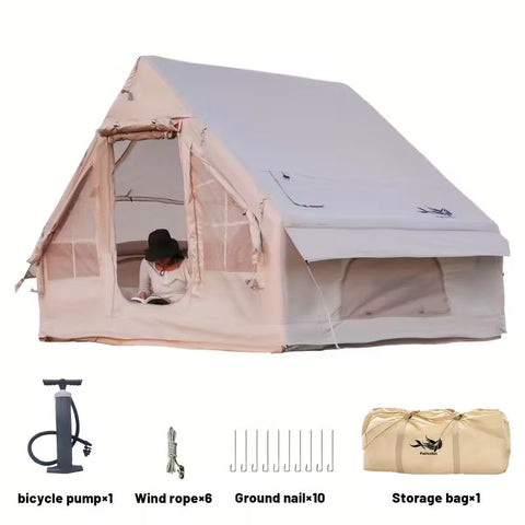 Inflatable Waterproof Family Camping Tent with Manual Air Pump – 6–8 Persons