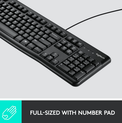 Logitech MK120 Wired Keyboard & Mouse Combo Arabic/English – Black