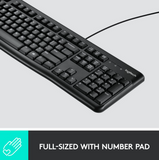 Logitech MK120 Wired Keyboard & Mouse Combo Arabic/English – Black