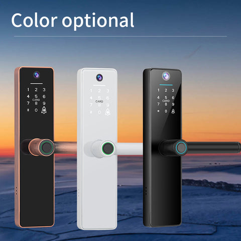 Gopeta FY16, TUYA Wi-Fi Smart Lock with Camera for Wooden Doors, Fingerprint, RFID & App Control
