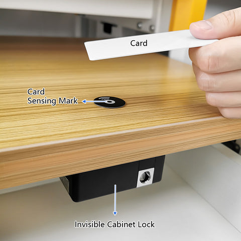 Gopeta Y100C, Smart Card Cabinet Lock for Wooden Drawers and Cabinets, Hidden Card Access – Black