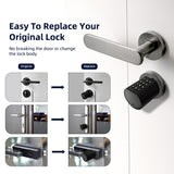 Gopeta, Smart Cylinder Lock for Wooden Doors with TUYA Bluetooth App, Fingerprint, Card & Passcode