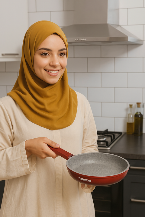 Daewoo Granite Frying Pan 28 cm - Red