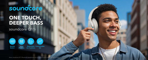 أنكر ساوندكور Q11i سماعات رأس لاسلكية فوق الأذن بلوتوث