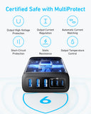 Anker 112W 6-Port GaN Charger – 3 USB-C & 3 USB-A Desktop Charging Station (Black)