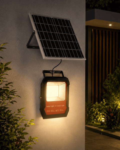 Galaxy Light Solar LED Floodlight with Remote Control, IP67 Waterproof Design & Separate Solar Panel