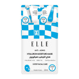 Korean ELLE Anti-Aging Hyaluron Moisture Mask 3-Step Care Kit - Hydrating Ampoule, Moisture-Boosting Mask, Night Cream - Deep Hydration, Skin Firming, Wrinkle Reduction, All Skin Types- 4 Packs