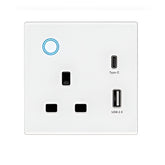 Gopeta, WiFi 13A UK Single Socket with 2 USB Outlets (USB-A & USB-C)