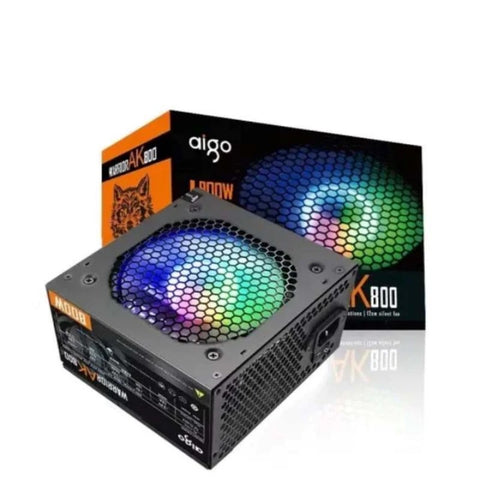 AIGO Darkflash AK800 RGB Non-Modular Gaming Power Supply - Black