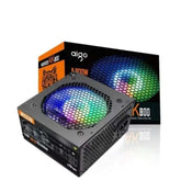 AIGO Darkflash AK800 RGB Non-Modular Gaming Power Supply - Black