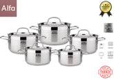 Alfa Premium 10-Piece 18/10 Stainless Steel Cookware Set , Turkey