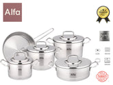 Alfa Premium 9-Piece 18/10 Stainless Steel Cookware Set – HM400, Turkey