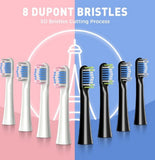 ATMOKO Sonic Duo Electric Toothbrush, Rechargeable with 40000VPM, Includes 8 Brush Heads-HP42A, Black&pink