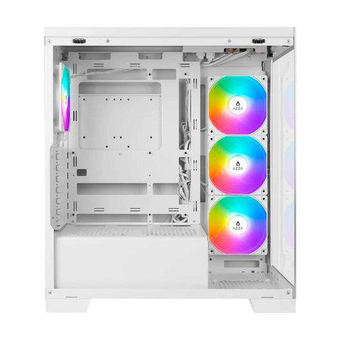 AZZA COVE Black ATX Mid Tower PC Case with 4 ARGB Fans Support Top 360 cooler - usb type C