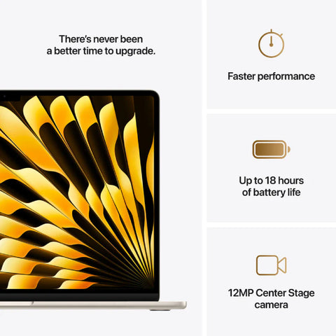 Apple MacBook Air - 15.3" / M4 / 10-Core CPU / 10-Core GPU / 16-Core Neural Engine / 16GB RAM / 512GB SSD / Starlight / 1YW
