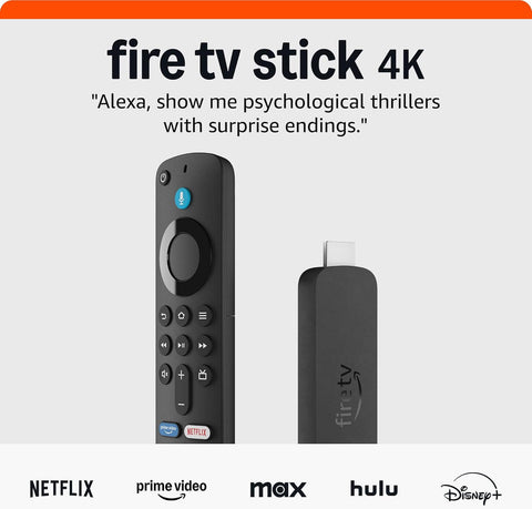 Amazon Fire TV Stick 4K (2nd Gen) Streaming Media Player with Alexa Voice Remote (3rd Gen) - Black