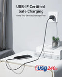 أنكر 1.8م/6قدم، USB-C إلى USB-C 240 واط، معاد تدويره ومضفر، شحن سريع ومتين