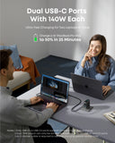 Anker 140W 4-Port PD 3.1 GaN Charger with USB-C Cable – Smart Display Fast Charger