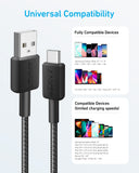 Anker 322 USB-A to USB-C Cable (6ft Braided) Black