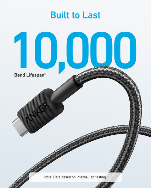 Anker 322 USB-A to USB-C Cable (6ft Braided) Black